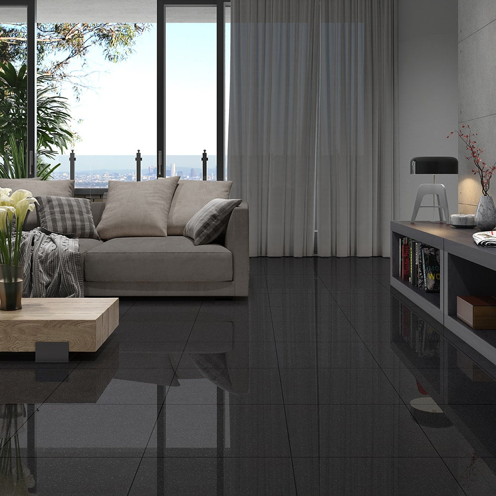 Black Granite floor and wall tiles